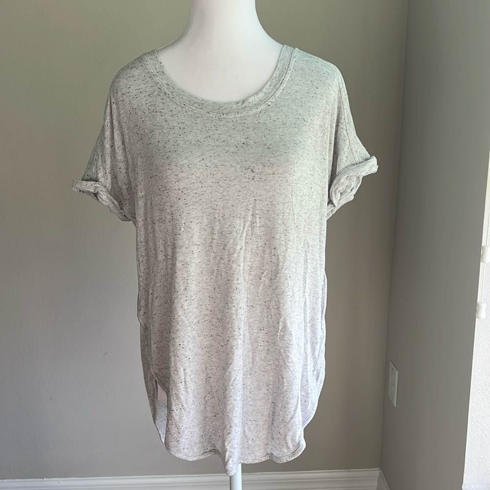 Loft lounge women’s gray&navy variegated teeshirt